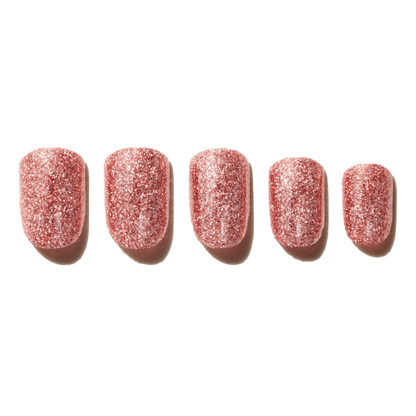 Press On Nail in Rose Gold Glitter
