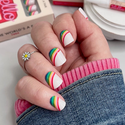 Rainbow Press on Nails