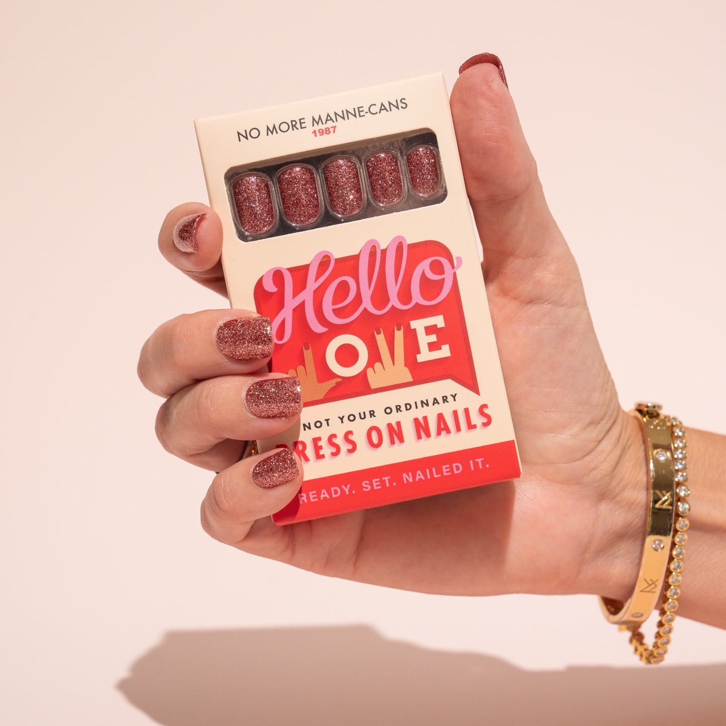 Rose Gold Press-On Nails | Short | Square NMM