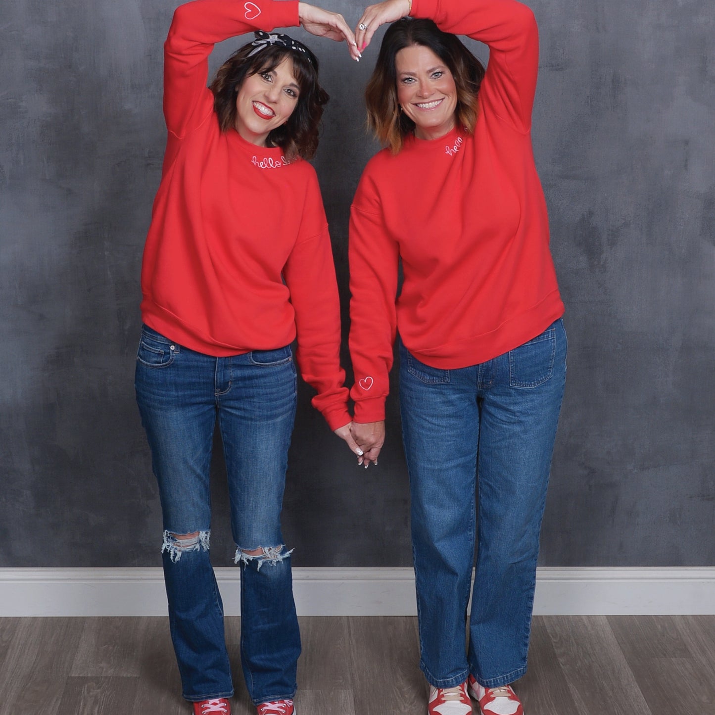 Hello Love Red Crew Neck Sweatshirt