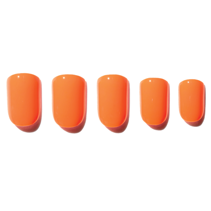 neon orange press on nail WTF